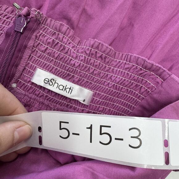 eShakti Skirt Womens 8 Purple‎ Flare A-Line Cargo Pockets Stretch Cotton Spandex - Picture 3 of 6